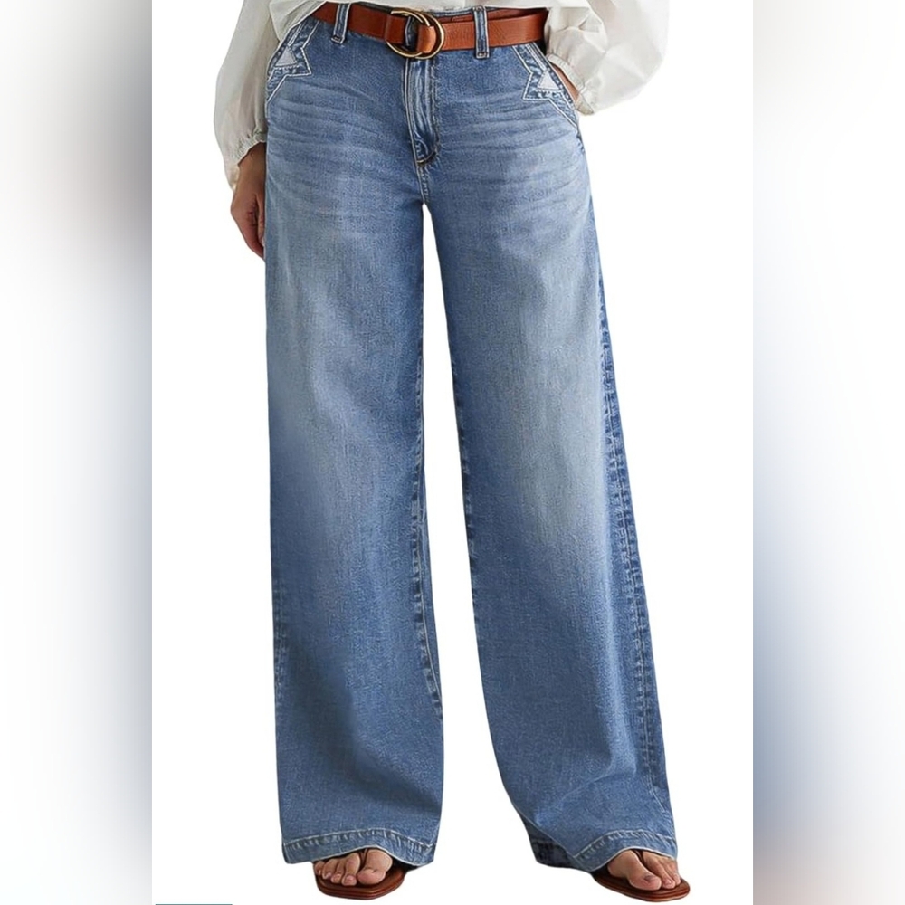 FlaminGals Mid Blue Wide Leg Jeans